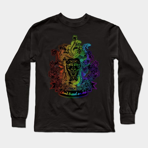 Medusa “Don’t tread on me” Rainbow variant Long Sleeve T-Shirt by FitzGingerArt